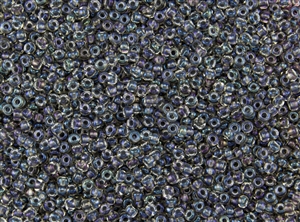 11/0 Toho Japanese Seed Beads - Grey Lined Crystal Luster #266