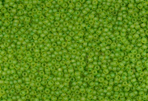 11/0 Toho Japanese Seed Beads - Lime Lined Jonquil Matte #306F