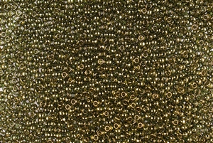 11/0 Toho Japanese Seed Beads - Olive Green Gold Luster #324