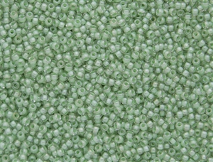 11/0 Toho Japanese Seed Beads - Light Mint Green Lined Crystal #354
