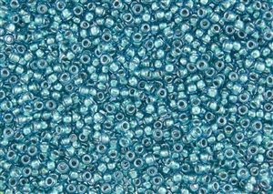 11/0 Toho Japanese Seed Beads - Teal Lined Aqua #377