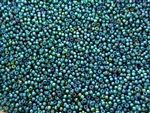 11/0 Toho Japanese Seed Beads - Green Lined Blue Zircon Iris #384