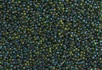 11/0 Toho Japanese Seed Beads - Green Lined Olivine Rainbow #387