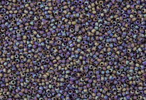 11/0 Toho Japanese Seed Beads - Brown Matte Opaque Rainbow #406F