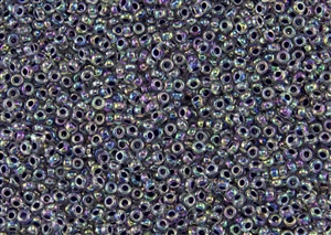 11/0 Toho Japanese Seed Beads - Dark Purple Lined Crystal Rainbow #774