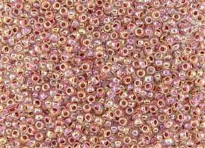 11/0 Toho Japanese Seed Beads - Red Terracotta Lined Crystal Rainbow #784