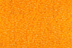 11/0 Toho Japanese Seed Beads - Opaque Neon Tangerine Lined Crystal #801