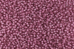 11/0 Toho Japanese Seed Beads - Frosted Pink Lined Crystal Transparent #959F