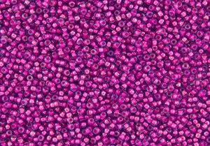 11/0 Toho Japanese Seed Beads - Dark Pink Lined Aqua #980