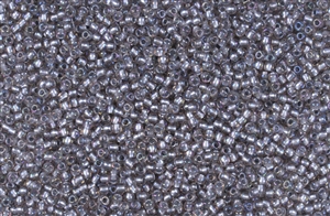 11/0 Toho Japanese Seed Beads - Grey Lined Soft Rose Rainbow #1807