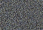 11/0 Toho Japanese Seed Beads - Opaque Grey Lined Grey Rainbow #1820