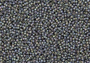 11/0 Toho Japanese Seed Beads - Opaque Grey Lined Grey Rainbow #1820