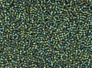 11/0 Toho Japanese Seed Beads - Emerald Silver Lined Rainbow #2036