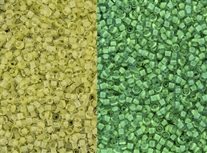 11/0 Toho Japanese Seed Beads - Glow In The Dark - Yellow/Bright Green #2721