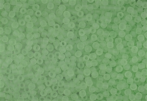 11/0 Toho Japanese Seed Beads - RE:Glass (Recycled Glass) Transparent Green Matte #5004F