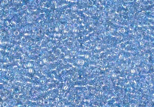 11/0 Toho Japanese Seed Beads - RE:Glass (Recycled Glass) Transparent Blue Rainbow #5168