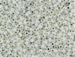 11/0 Toho Japanese Seed Beads - PermaFinish White Opal Silver Lined #PF2100