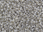 11/0 Toho Japanese Seed Beads - PermaFinish Grey Opal Silver Lined #PF2101