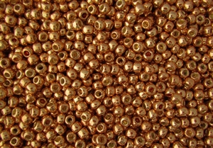 11/0 Toho Japanese Seed Beads - PermaFinish Peach Gold Metallic #PF551