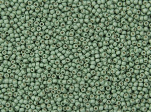 11/0 Toho Japanese Seed Beads - PermaFinish Mint Green Metallic Matte #PF570F