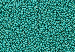 11/0 Toho Japanese Seed Beads - PermaFinish Turquoise Metallic Matte #PF578F