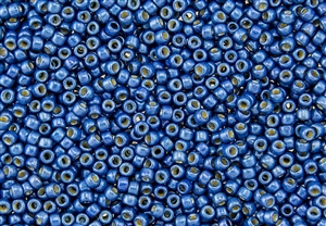 11/0 Toho Japanese Seed Beads - PermaFinish Capri Blue Metallic Matte #PF585F