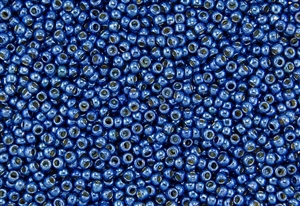 11/0 Toho Japanese Seed Beads - PermaFinish Cerulean Blue Metallic #PF586