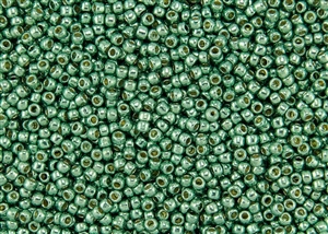 11/0 Toho Japanese Seed Beads - PermaFinish Jade Green Metallic #PF589