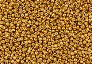 11/0 Toho Japanese Seed Beads - PermaFinish Old Gold Metallic #PF591