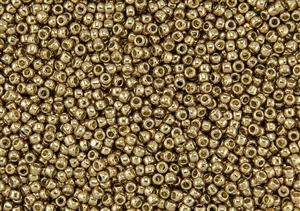11/0 Toho Japanese Seed Beads - PermaFinish Golden Fleece Metallic #PF592