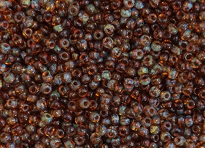 11/0 Toho Japanese Seed Beads - Hybrid Natural Picasso Transparent #Y301