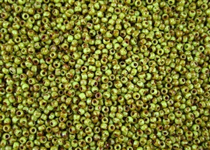 11/0 Toho Japanese Seed Beads - Hybrid Sour Apple Picasso #Y310