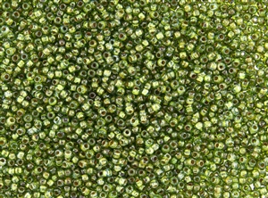 11/0 Toho Japanese Seed Beads - Hybrid Transparent Peridot Picasso #Y318