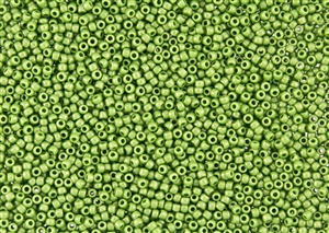 11/0 Toho Japanese Seed Beads - Hybrid Sueded Gold Opaque Green #Y624