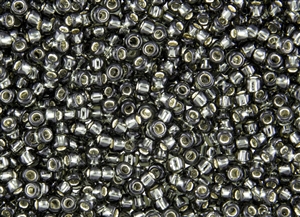 15/0 Toho Japanese Seed Beads - Black Diamond Silver Lined #29B