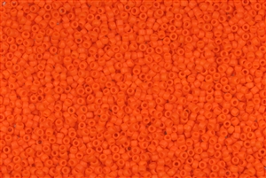 15/0 Toho Japanese Seed Beads - Bright Orange Opaque Matte #50AF