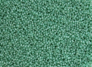 15/0 Toho Japanese Seed Beads - Pastel Green Ceylon Pearl #144