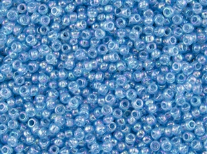 15/0 Toho Japanese Seed Beads - Lt. Aqua Transparent Rainbow #163