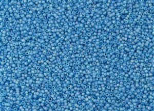 15/0 Toho Japanese Seed Beads - Lt. Aqua Transparent Rainbow Matte #163BF