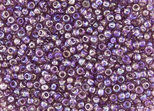 15/0 Toho Japanese Seed Beads - Transparent Medium Amethyst Rainbow #166B