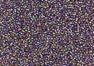 15/0 Toho Japanese Seed Beads - Dark Amethyst Transparent Rainbow #166C