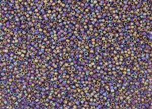 15/0 Toho Japanese Seed Beads - Dark Amethyst Transparent Rainbow Matte #166CF