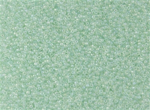 15/0 Toho Japanese Seed Beads - Dyed Pastel Green Transparent Rainbow #172D
