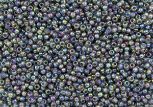 15/0 Toho Japanese Seed Beads - Black Diamond Transparent Rainbow #176B