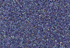 15/0 Toho Japanese Seed Beads - Tanzanite Lined Crystal Rainbow #181
