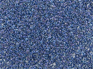 15/0 Toho Japanese Seed Beads - Slate Blue Lined Crystal Rainbow #188