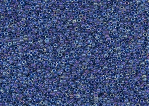 15/0 Toho Japanese Seed Beads - Blue Lined Crystal Luster #189