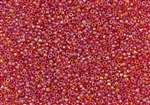 15/0 Toho Japanese Seed Beads - Dark Rose Lined Topaz Rainbow #241