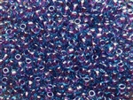 15/0 Toho Japanese Seed Beads - Purple Lined Transparent Aqua #252