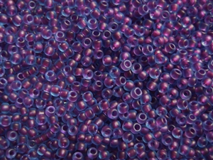 15/0 Toho Japanese Seed Beads - Purple Lined Aqua Matte #252F